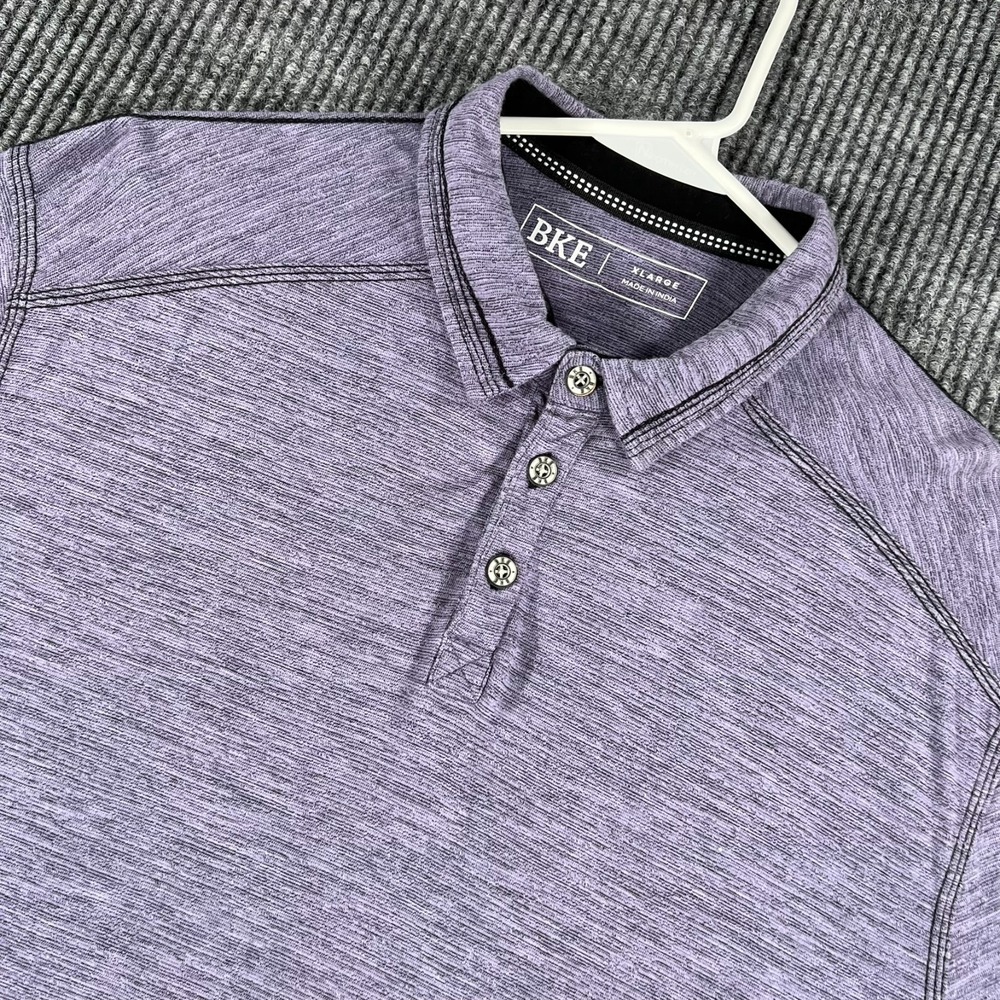 BKE Polo Shirt Mens XL Extra Large Purple Short Sleeve Casual Comfort Outdoor